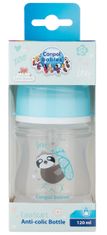 Canpol babies Exotic Animals steklenička s širokim grlom, 120 ml, modra