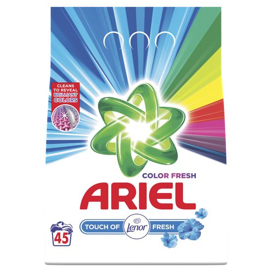 Ariel pralni prašek Color Fresh - Touch of Lenor, 45 pranj - Odprta embalaža