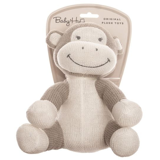 Baby Hug opica, sedeča, pletena, pliš, 22 cm