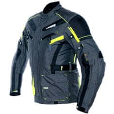 Cappa Racing Moška tekstilna motoristična jakna CHARADE, siva/fluo 4XL