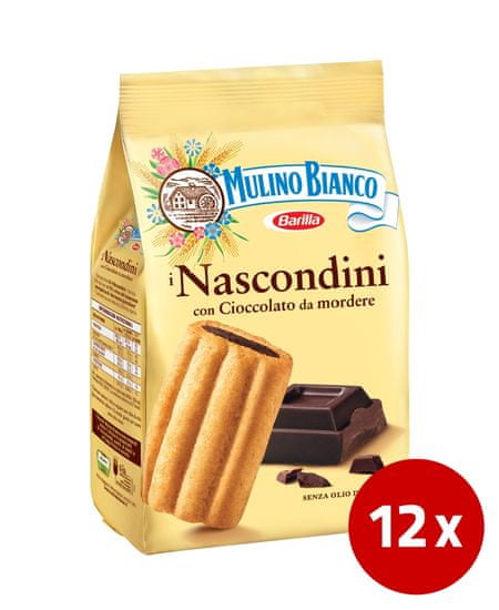 Barilla Mulino Bianco Nascondini piškoti s čokoladnim polnilom, 12 x 330 g