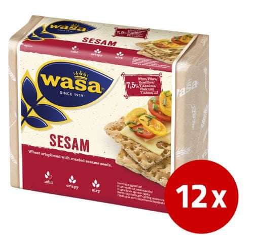 Barilla Wasa Sesam pšenični kruhki s sezamom, 12 x 200 g