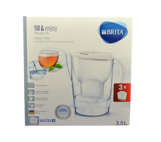Brita Marella XL Memo kotliček za filtriranje vode, bel, 3,5l +3xMaxtraPlus