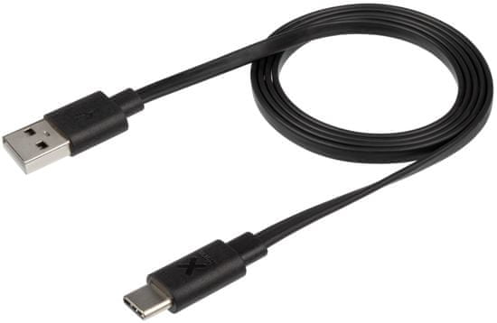 Xtorm Flat USB to USB-C Cable (1 m) CF051, črn