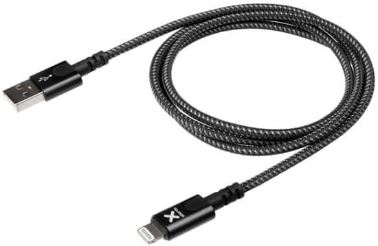 Xtorm CX2021 Nylon USB to Lightning Cable podatkovni kabel, črn, 3 m