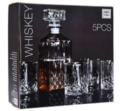 EXCELLENT Set za viski dekanter + komplet kozarcev 5 kosov kristalnega stekla, 0,9L KO-YE7300760