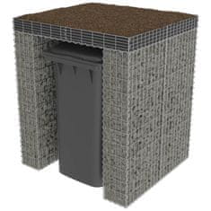 Vidaxl Gabionska stena za koš za smeti pocinkano jeklo 110x100x130 cm