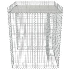 Vidaxl Gabionska stena za koš za smeti pocinkano jeklo 110x100x130 cm