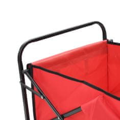 shumee Zložljiv ročni voziček jeklen rdeč