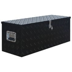 Vidaxl Skrinja iz aluminija 1085x370x400 mm črna
