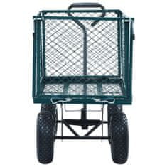 Vidaxl Vrtni ročni voziček zelen 350 kg