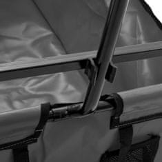 Greatstore Zložljiv ročni voziček jeklen siv
