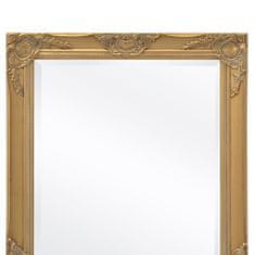 Greatstore Stensko Ogledalo Baročni Stil 100x50 cm Zlate Barve