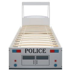 Vidaxl Otroška postelja policijski avto z vzmetnico 90x200 cm