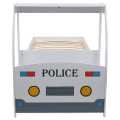 shumee Otroška postelja policijski avto, spominska vzmetnica, 90x200 cm