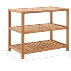 Vidaxl Kopalniška polica iz trdne orehovine 65x40x55 cm