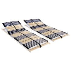 Vidaxl Letveno posteljno dno 2 kosa z 42 letvicami 7 con 80x200 cm
