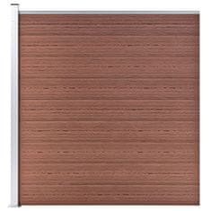 Greatstore WPC ograjni paneli 3 kvadratni + 1 poševni 619x186 cm rjavi