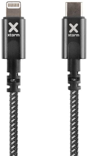 Xtorm kabel Nylon USB-C to Lightning Cable CX2031, 1 m, črn