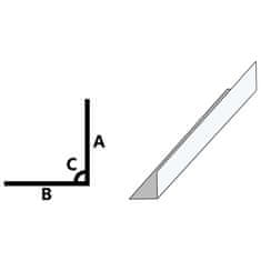 Vidaxl Kotne plošče L-oblike 90° 5 kosov bele 170 cm 100x100 mm