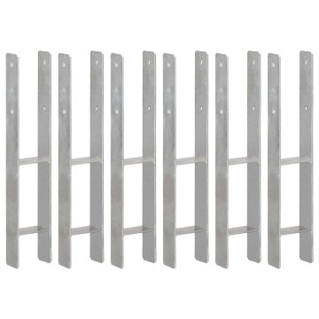 Vidaxl Ograjna sidra 6 kosov srebrna 10x6x60 cm pocinkano jeklo