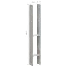 Vidaxl Ograjna sidra 2 kosa srebrna 8x6x60 cm pocinkano jeklo