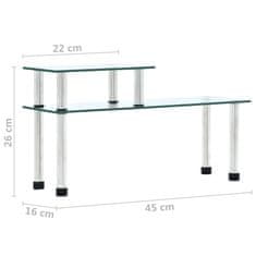Vidaxl Kuhinjska polica prozorna 45x16x26 cm kaljeno steklo