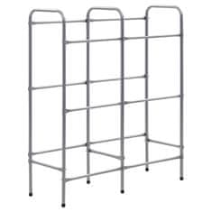 Vidaxl Stojalo za shranjevanje za 6 zabojev srebrno 96x33x116 cm jeklo