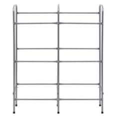 Vidaxl Stojalo za shranjevanje za 6 zabojev srebrno 96x33x116 cm jeklo