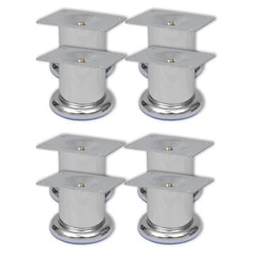 shumee vidaXL Noge za kavč 8 kosov okrogle krom 60 mm