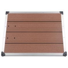 Vidaxl Vrtni tuš z rjavim podstavkom 220 cm aluminij