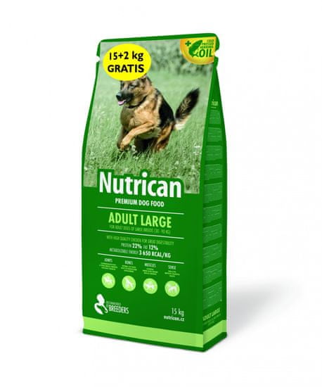 Nutrican Adult Large hrana za odrasle pse, za velike pasme, 15 kg + 2 kg