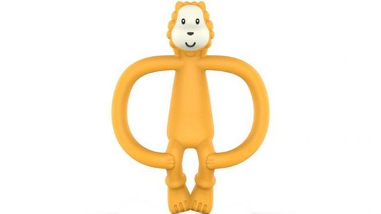 Matchstick Monkey Leo Lev igrača za grizenje, z masažno zobno ščetko