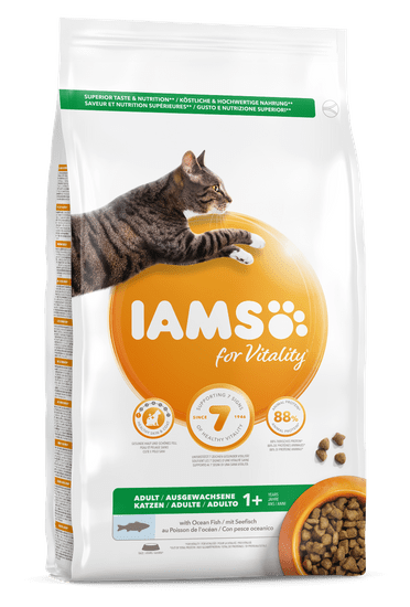 IAMS Vitality hrana za odrasle mačke, z oceansko ribo, 3 kg