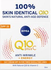 Nivea dnevna krema Anti-Wrinkle Q10 Plus C + Energy SPF 15, 50 ml