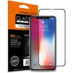 Spigen Full Cover zaščitno steklo za iPhone 11 / XR, črna