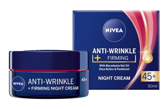 Nivea Anti-Wrinkle + Firming nočna krema za obraz 45+, 50 ml
