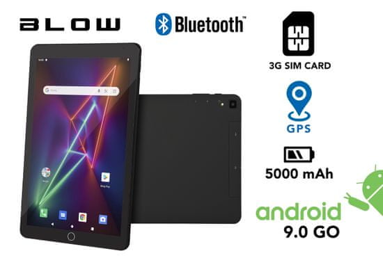 Blow LaserTAB10 tablični računalnik, 10.1, Android 9.0, BT, Wi-Fi, GPS, 3G+, Spletna kamera