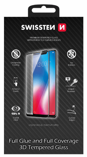 SWISSTEN Ultra Durable 3D Full Glue Glass zaščitno steklo za Samsung A405 Galaxy A40, črno