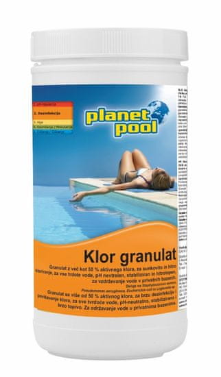 Planet Pool klor granulat, hitrotopen, 1 kg (501601)