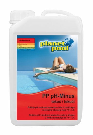Planet Pool pH minus tekoči, 3 l