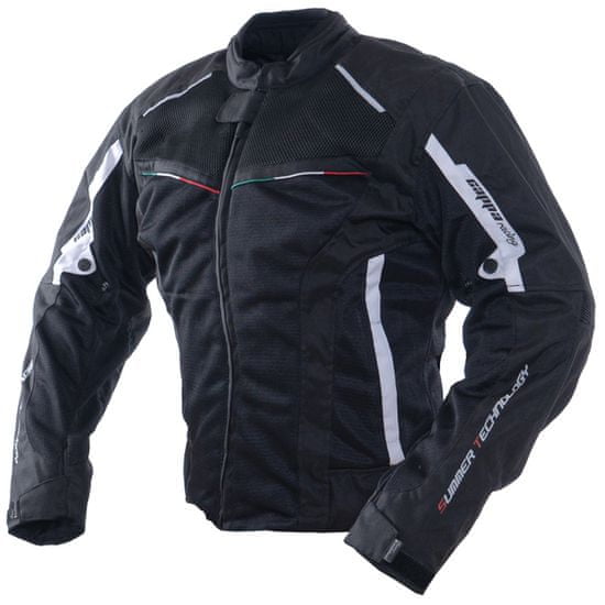 Cappa Racing Uniseks letna tekstilna motoristična jakna ITALIA, črna