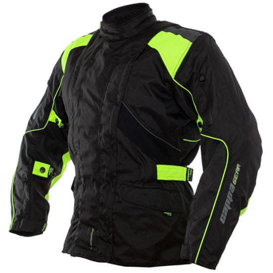 Cappa Racing Tekstilna motoristična jakna UNISEX ROAD, črna/zelena