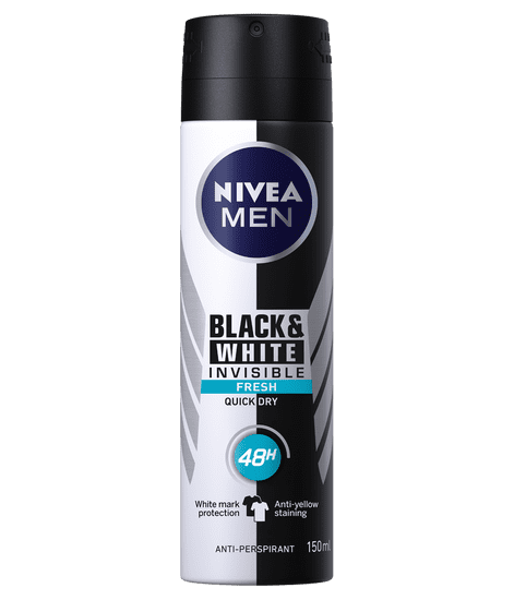 Nivea Men Invisible For Black & White deodorant v razpršilu, 150 ml