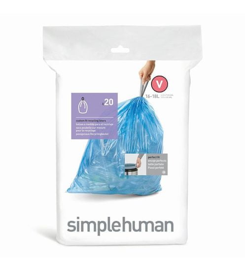 Simplehuman vreče za smeti 16-18 l, zložljiv tip V, 20 kosov
