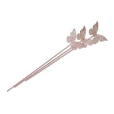 Ashleigh & Burwood Difuzorske palice, poliester, roza z metuljem, 3 kos, dolžina 28 cm