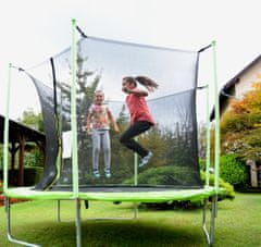 Legoni Fun trampolin, z zaščitno mrežo in lestvijo, 244 cm, zelen