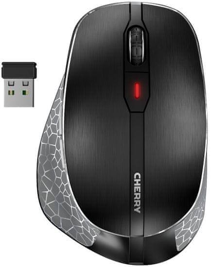 Cherry MW 8 ERGO brezžična miška, bluetooth, USB, črna