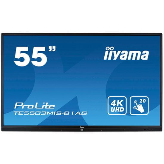 iiyama ProLite LED LCD interaktivni monitor, 139,7cm, IPS 4K UHD, na dotik, z zvočniki (TE5503MIS-B1AG)