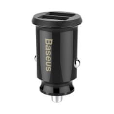 BASEUS Grain smart avtomobilski adapter 2x USB 3.1A, črna 